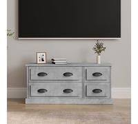 Meuble TV mobile élégant gris ciment 100 x 35,5 x 45 cm en bois d'ingénierie durable Console multimédia Meubles modernes pour le salon Parfait pour présenter des plantes et des photos