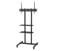 Meuble TV Mobile, Meuble TV Réglable en Hauteur avec roulettes, Double Plateau for Appareils Audiovisuels Roulant for Chambre À Coucher