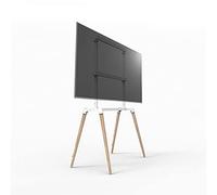 Meuble TV mobile moderne avec pieds en bois pour TV grand écran, support autoportant au sol pour salon ou chambre à coucher