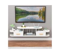 Meuble TV mobile mural avec tiroir, étagère flottante réglable pour console multimédia, solution de rangement TV (blanc) - Idéal pour le salon et les espaces de divertissement