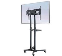 Meuble TV Mobile pour Salle à Manger, pour écrans Plats LCD de 32 à 70 Pouces, Chariot TV à roulettes avec étagère, Hauteur réglable et roulettes, Support TV pour la Maison
