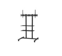 Meuble TV Mobile réglable en Hauteur avec roulettes, Double Plateau for équipement audiovisuel, Meuble TV Roulant for Chambre à Coucher(32-70 in)