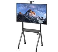 Meuble TV mobile réglable en hauteur sur roulettes pour téléviseurs de 42 à 120 pouces Chariot à roulettes avec support de montage Supporte jusqu'à 150 kg Idéal pour le salon et le bureau Noir