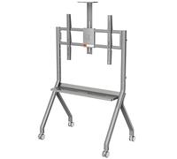 Meuble TV mobile sur roulettes pour écrans de 55 à 100 pouces, support roulant réglable en hauteur avec roulettes verrouillables, peut supporter 120 kg, tableau blanc interactif et chariot d'affichage