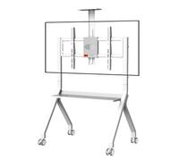 Meuble TV mobile sur roulettes pour grands écrans, chariot TV portable professionnel avec grande capacité de charge, idéal pour les bureaux modernes et les salles de classe