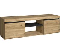 Meuble TV mod.NATURALE ''Chêne/Noir'', 2 portes et 2 logements, 140x40x41cm