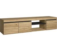 Meuble TV mod.NATURALE ''Chêne/Noir'', 2 portes et 2 logements, 160x40x41cm