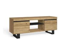 Meuble TV mod.NATURALE ''Chêne/Noir'', 2 portes et 2 logements, salon-séjour, 140x40x53cm, RF983