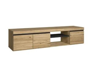 Meuble TV mod.NATURALE couleur Chêne/Noir, 2 portes et 2 logements, 160x40x41cm, RF891