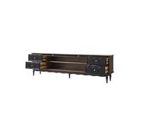 Meuble TV Moderne 200cm Meuble de Rangement au Sol pour Salon en Bois Massif, Centre de Loisirs Domestique, Meuble de Stockage pour Hôtels & Locations Saisonnières Armoires de Rangement