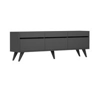 Meuble TV moderne avec pieds en pvc, anthracite - 150 cm