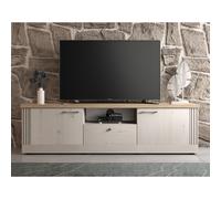 Meuble TV moderne coloris chêne naturel 210cm YANIS