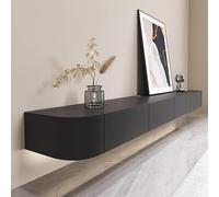 Meuble TV moderne de 140 cm avec dessus en pierre - Centre de divertissement blanc élégant pour salon et chambre à coucher - Meuble de rangement élégant
