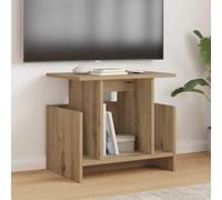 Meuble TV Moderne en Bois d'Ingénierie Chêne Artisanal 50 x 35 x 45 cm, Support TV avec Rangement, Design Épuré pour Salon et Bureau, Meuble de Télévision Contemporain