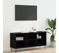 Meuble TV Moderne en Bois d'Ingénierie Chêne Noir 103.5 cm, Étagères de Rangement, Design Épuré pour Salon Salle à Manger, Assemblage Facile, Finition Résistante