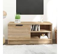Meuble TV Moderne en Bois d'Ingénierie Chêne Sonoma 80 cm, Meuble de Rangement pour Salon avec Étagères, Design Tendance pour Téléviseur, Console de Jeux et Déco