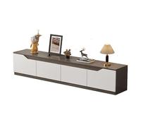 Meuble TV moderne en bois massif de 180,1 cm, console grise avec tiroirs et multi-rangements, centre de divertissement en bois de frêne pour salon Solution de mobilier élégant