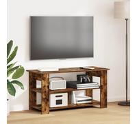 Meuble TV Moderne en Chêne Fumé 100 cm, Buffet Bas Salon avec Étagères, Meuble Bas Télé Design pour Console de Jeu et Déco, Assemblage Facile, Lowboard Contemporain