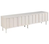 Meuble TV Moderne en MDF 4 Portes en Métal Cachemire Meuble Salon Chambre Beige Clair Clunes