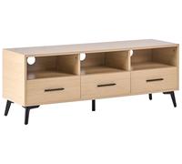 Meuble TV Moderne en MDF avec Gestion des Câbles Porte Marron Clair Kitimat