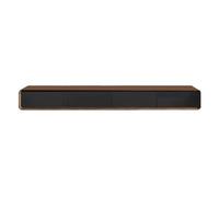 Meuble TV moderne flottant à fixation murale 240 cm, étagères noires pour salon et bureau, design élégant pour économiser de l'espace