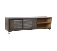 Meuble TV - Moderne - Manguier - Métal - 160 cm - 2 Portes - Marron