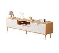 Meuble TV Moderne Meuble Télé avec 2 Portes de Placard à Rabat et 1 Tiroir Banc TV en Bois avec Pieds en Métal Table Console TV pour Chambre Salon