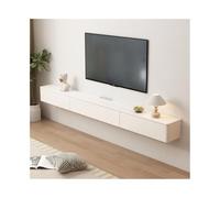 Meuble TV Moderne Meuble TV Flottant de Petite Taille Meubles Salon Mural Style crème Blanc(120x24x20cm)