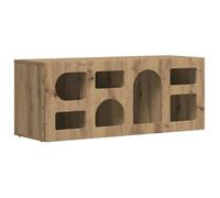 Meuble TV moderne - vidaXL - Chêne artisanal - Bois d'ingénierie - 100x35x40 cm - 7 étagères - Assemblage requis