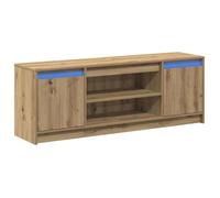 Meuble TV moderne - vidaXL - Marron - 139,5x34x50 cm - Bois d'ingénierie - Style contemporain - Rangement ample
