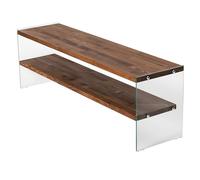 Meuble TV moderne | Woody Fashion | 100% verre trempé et bois massif | Naturel