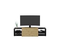 FMD Meuble TV 194,5x39,9x49,2 cm Chêne artisanal et noir unité tv