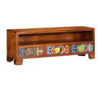 vidaXL Meuble TV Multicolore 110x30x40 Bois d'acacia massif
