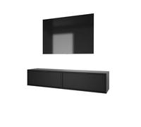 Meuble TV Mural 140 cm Noir Aura - Minimaliste et Moderne