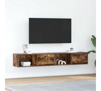 Meuble TV Mural 2 pièces, Buffet Salon chêne fumé 80 cm, Rangement optimisé pour téléviseur, Console multimédia, Bois d'ingénierie Stable, Design Moderne pour Salon et séjour
