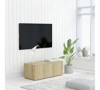 Meuble Tv Mural 3 Tiroirs Chêne Sonoma 80 X 34 X 30 Cm Marron