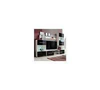 vidaXL Meuble TV mural 5 pièces avec éclairage LED Noir 243864