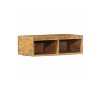 Meuble TV mural 60x30x19 cm bois massif de manguier brut