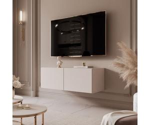 Meuble TV mural Angel IDOHOME 100x40x36 cm Cachemire 2 portes LED