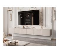 Meuble TV mural ANGEL IDOHOME 300x40x36 cm 6 portes cachemire LED