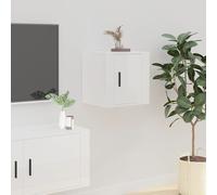 Meuble TV Mural Armoire de Télévision Blanc Brillant Bois d'Ingénierie vidaXL