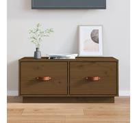 Meuble TV Mural Armoire de Télévision Salon Blanc Bois de Pin Massif vidaXL