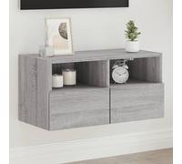 vidaXL Meuble TV mural gris béton 60x30x30 cm bois d'ingénierie836860 Gris G