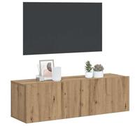 Meuble TV Mural avec 2 Compartiments, Bois D'ingénierie - Design Compact - Facile à Assembler, Parfaits pour Le Salon ou la Chambre (Blanc 80x30x30 cm) (100x30x30cm)