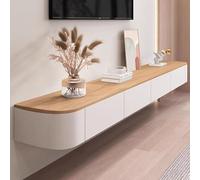 Meuble TV mural avec design flottant et 2 tiroirs pour ranger des médias sous la télévision