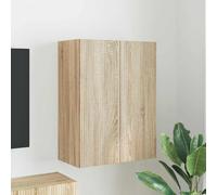 vidaXL Meuble TV mural avec étagère Bois d'ingénierie Blanc 59,5 x 31 x 100 cm