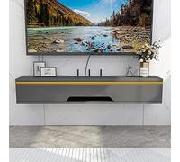 Meuble TV mural avec gestion des câbles cachée, console multimédia flottante et étagères de rangement, petit meuble TV élégant pour chambre à coucher - Étagère décodeur 70 cm
