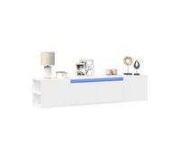 Vidaxl Meuble Tv Mural Avec Led Blanc 180x31x39,5 Cm Multicolore