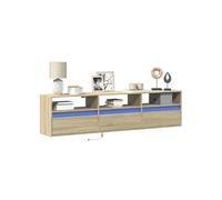vidaXL Armoire TV murale avec LED Chêne Sonoma 180x31x45 cm