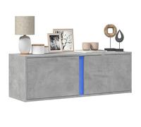 vidaXL Meuble TV mural Gris béton 100x31x35 cm avec lumières LED